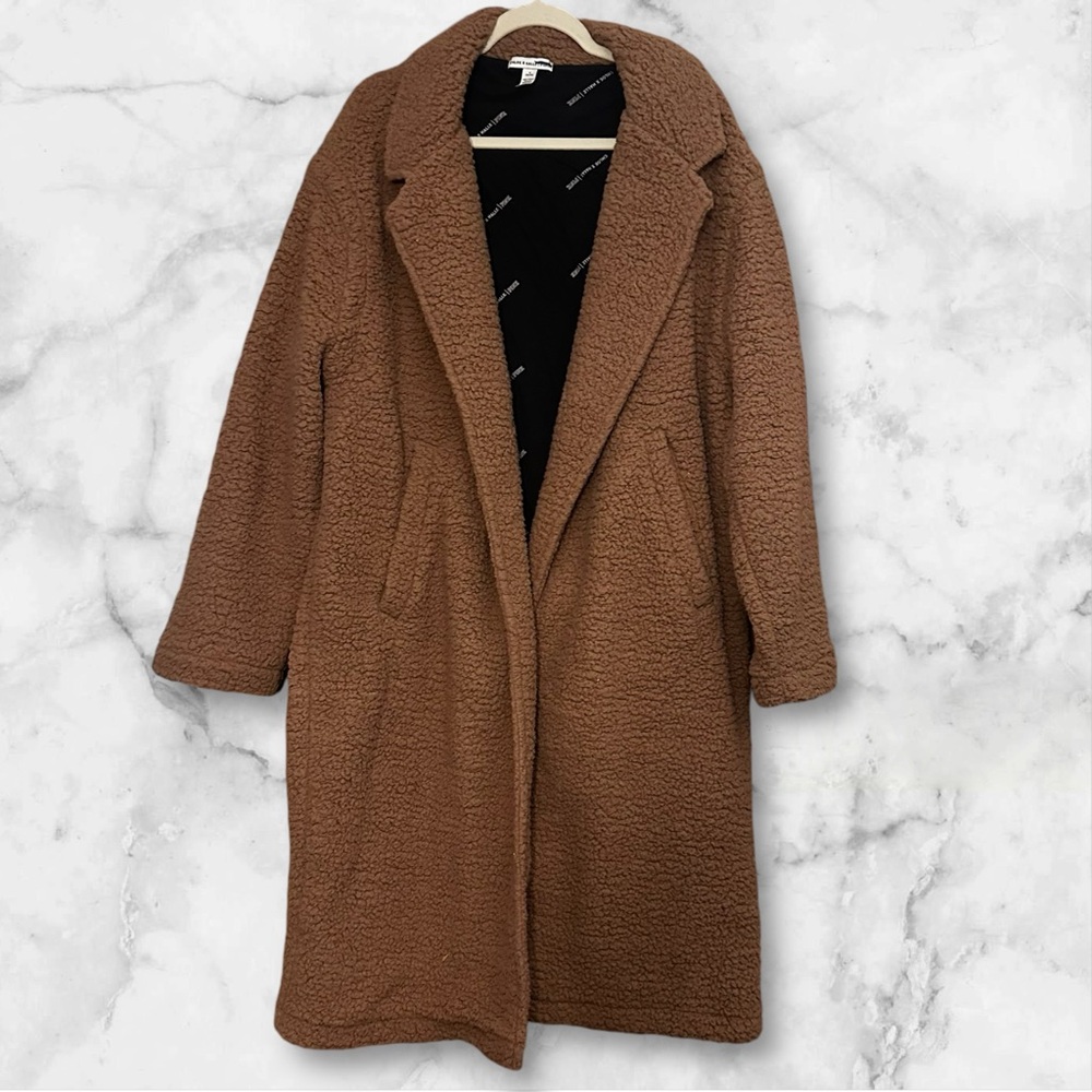 Chloe & Halle Pink Collab Sherpa trench. Size Medium